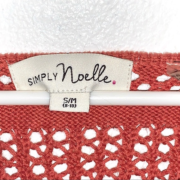Simply Noelle Rust Orange Crocheted Sweater S/M - Picture 4 of 5